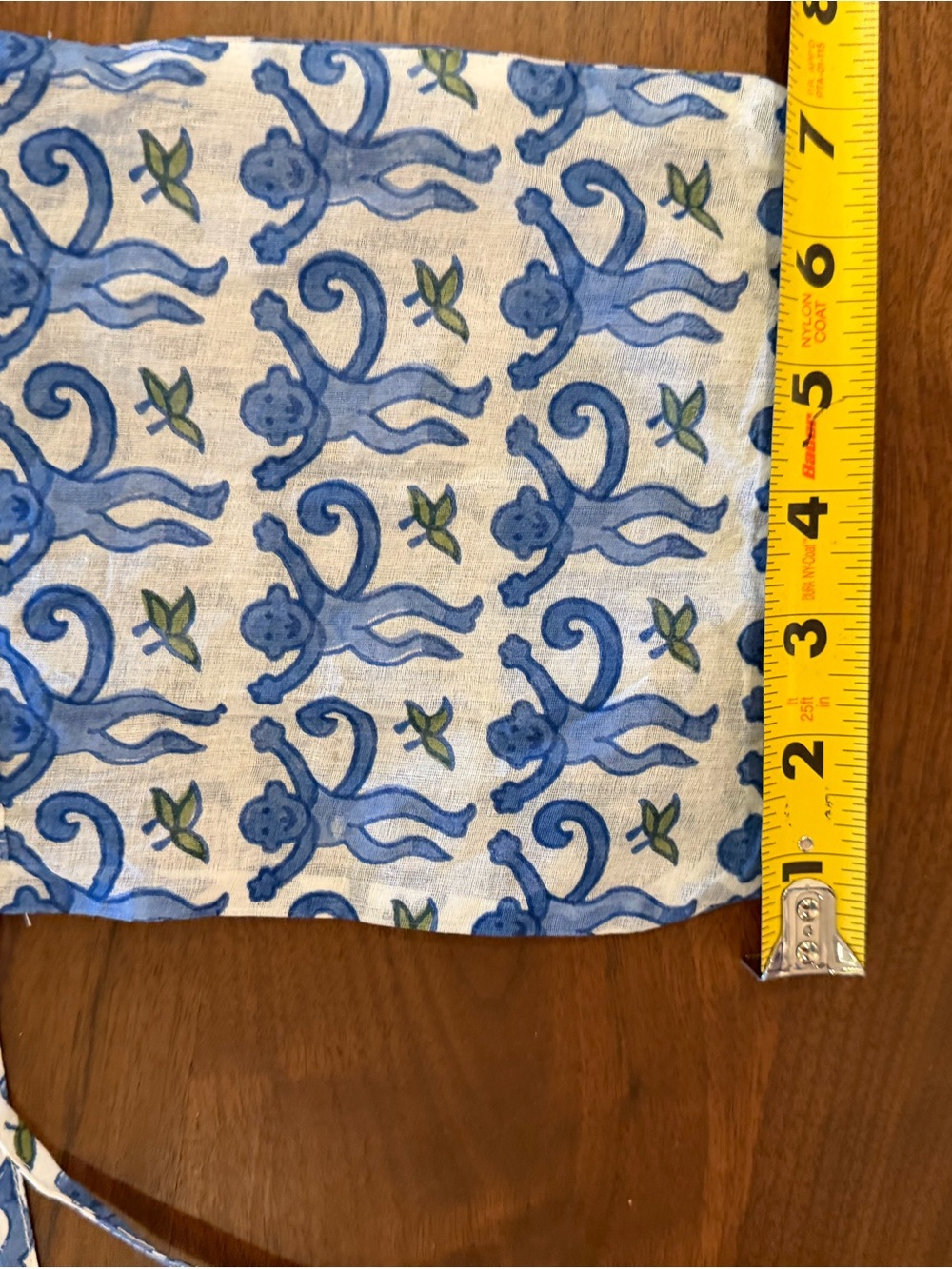 Roller Rabbit Blue Monkey Drawstring Bag - Picture 6 of 6
